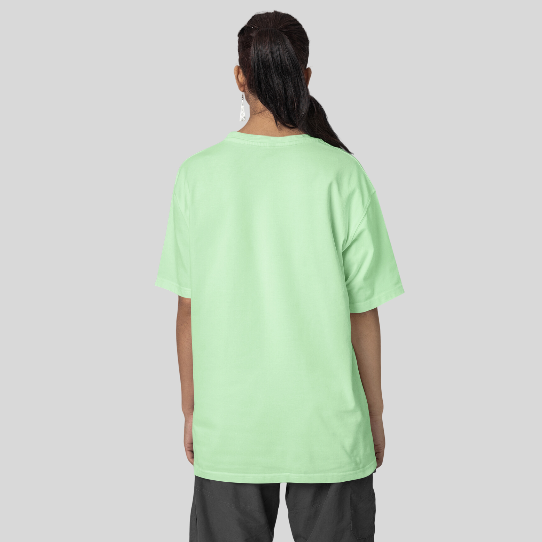 Women Drop Shoulder Terry Oversized T-Shirt Jade